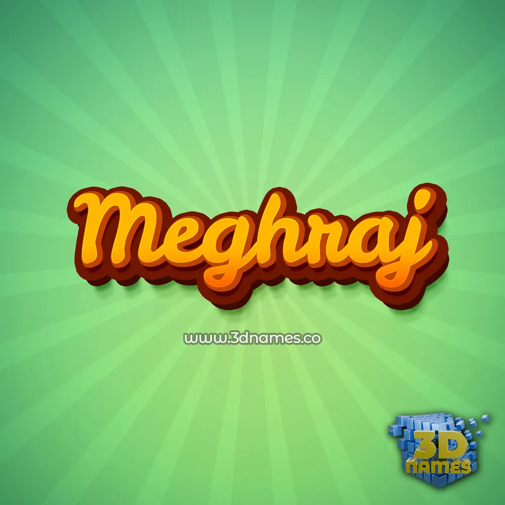 meghraj in Green Rays style - 3D name wallpaper