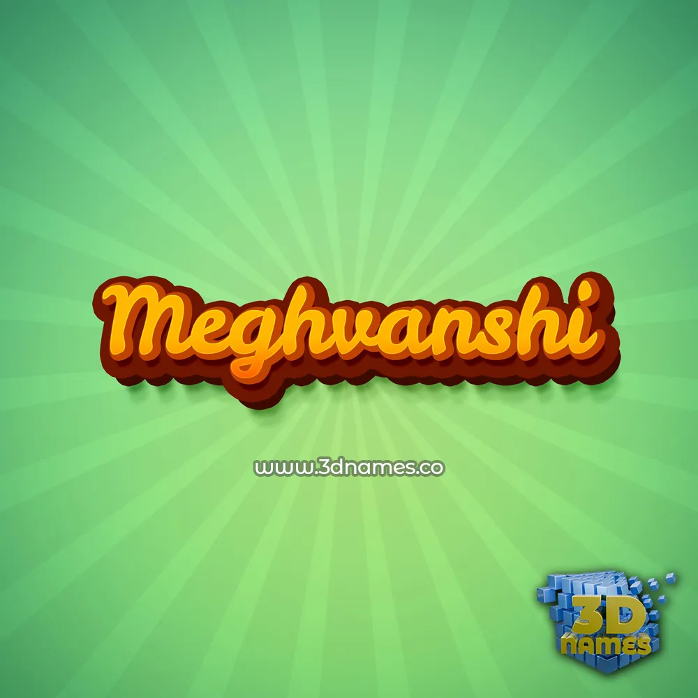 meghvanshi in Green Rays style - 3D name wallpaper