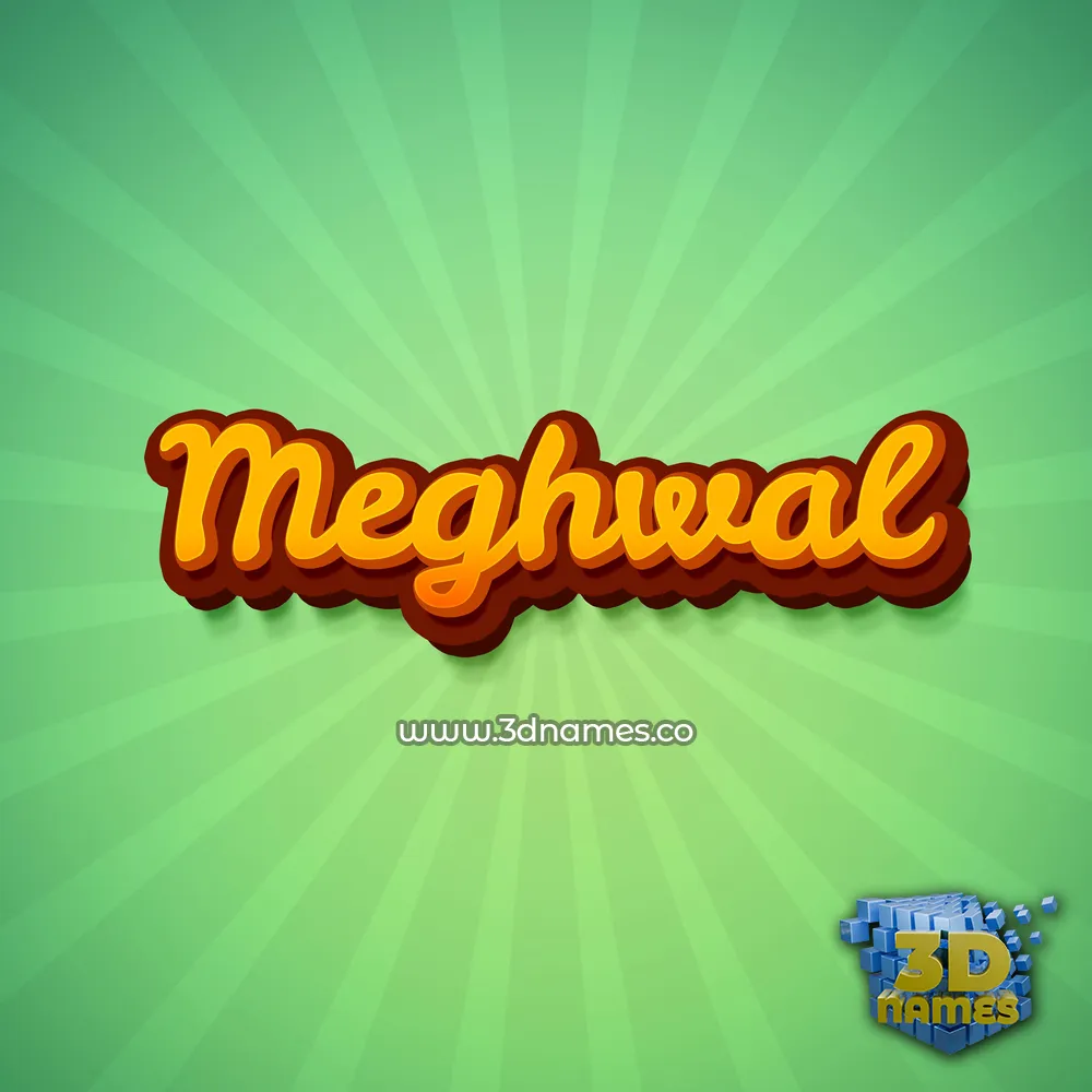 meghwal in Green Rays style - 3D name wallpaper