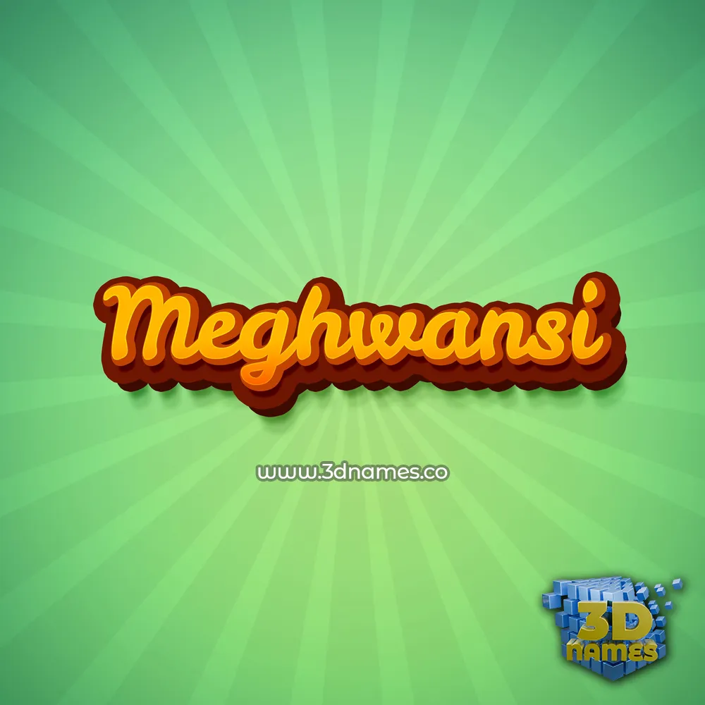 meghwansi in Green Rays style - 3D name wallpaper