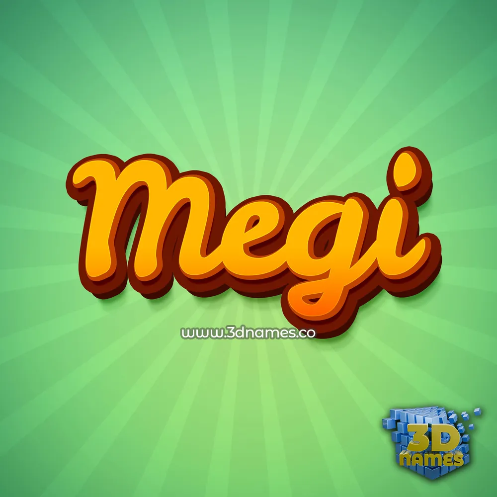 megi in Green Rays style - 3D name wallpaper