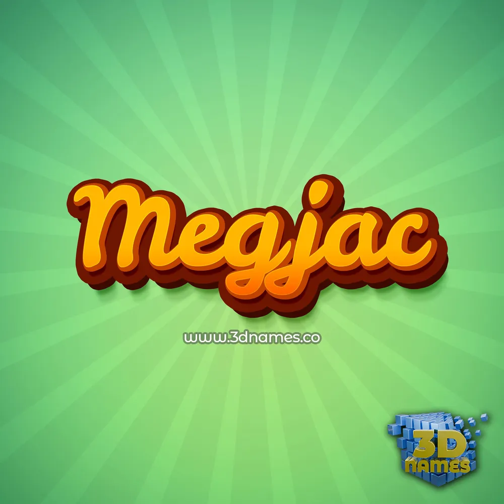 megjac in Green Rays style - 3D name wallpaper