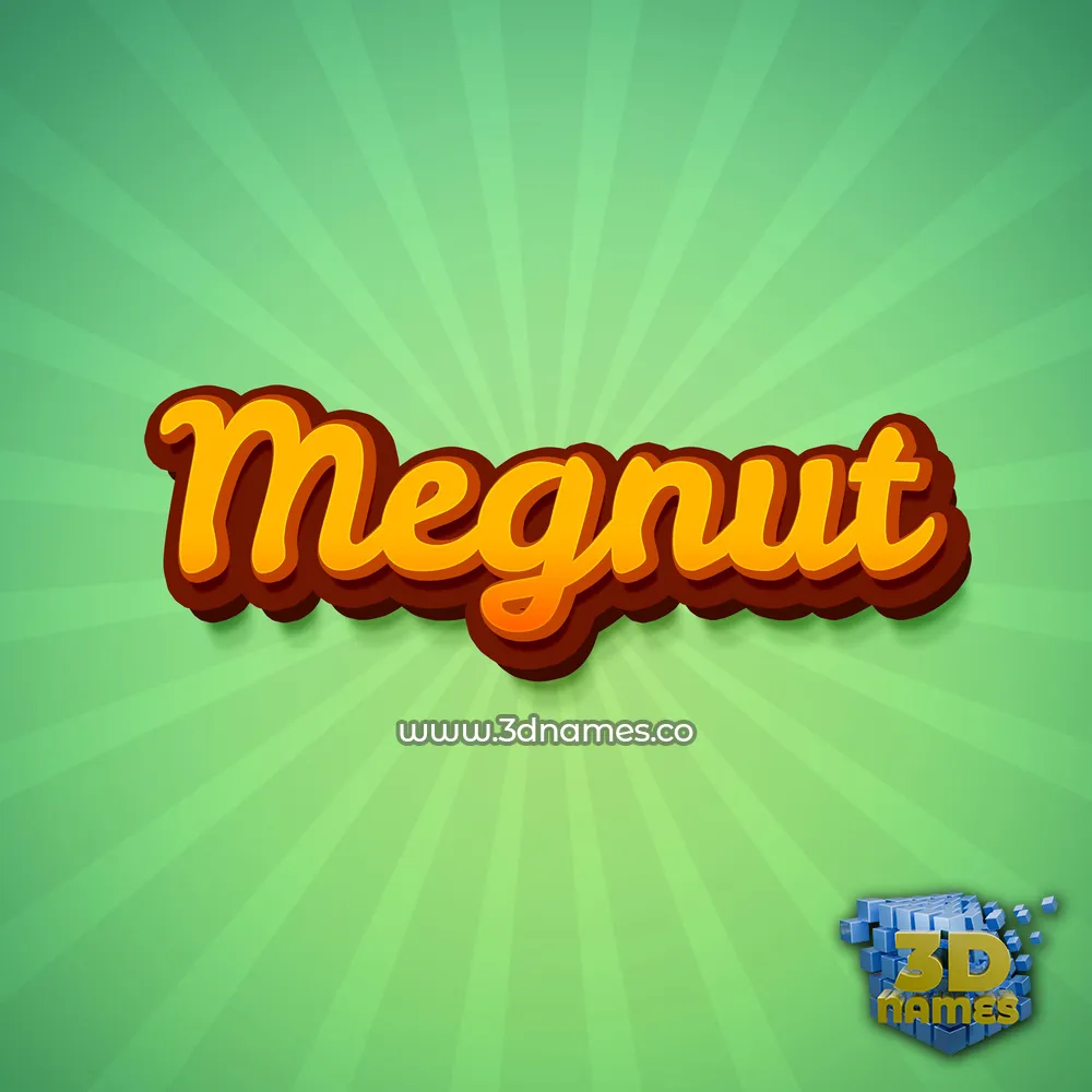 megnut in Green Rays style - 3D name wallpaper