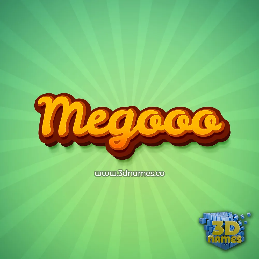 megooo in Green Rays style - 3D name wallpaper