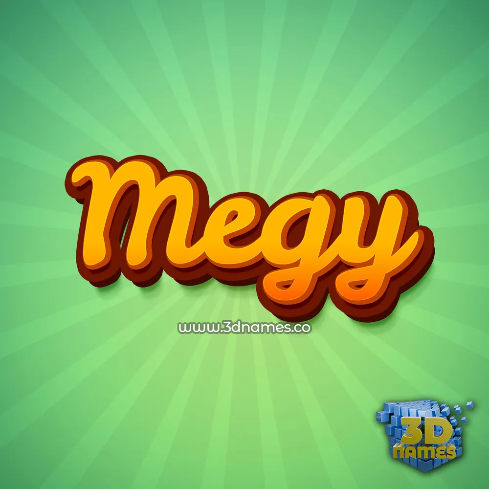 megy in Green Rays style - 3D name wallpaper