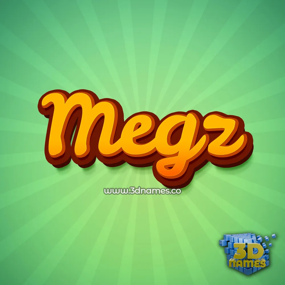 megz in Green Rays style - 3D name wallpaper