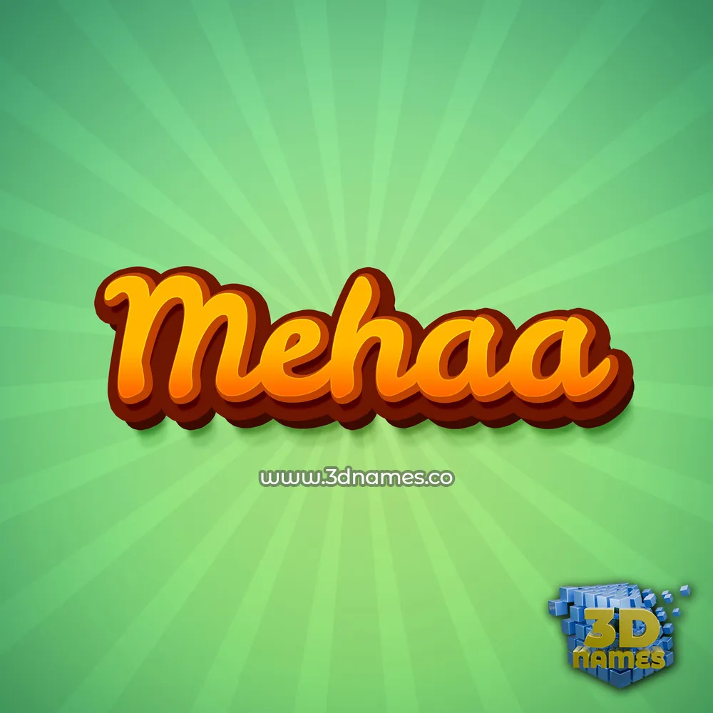 mehaa in Green Rays style - 3D name wallpaper