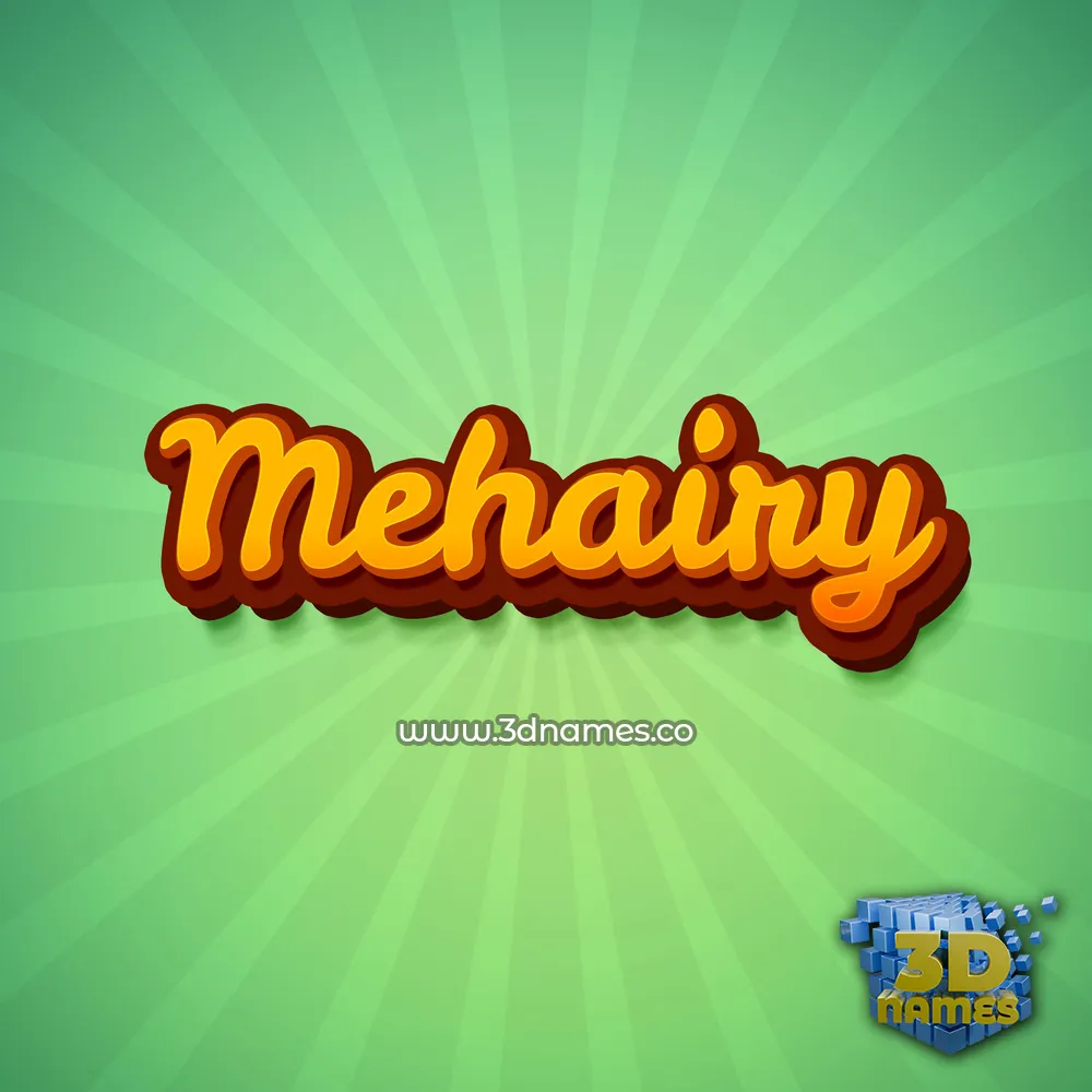 mehairy in Green Rays style - 3D name wallpaper