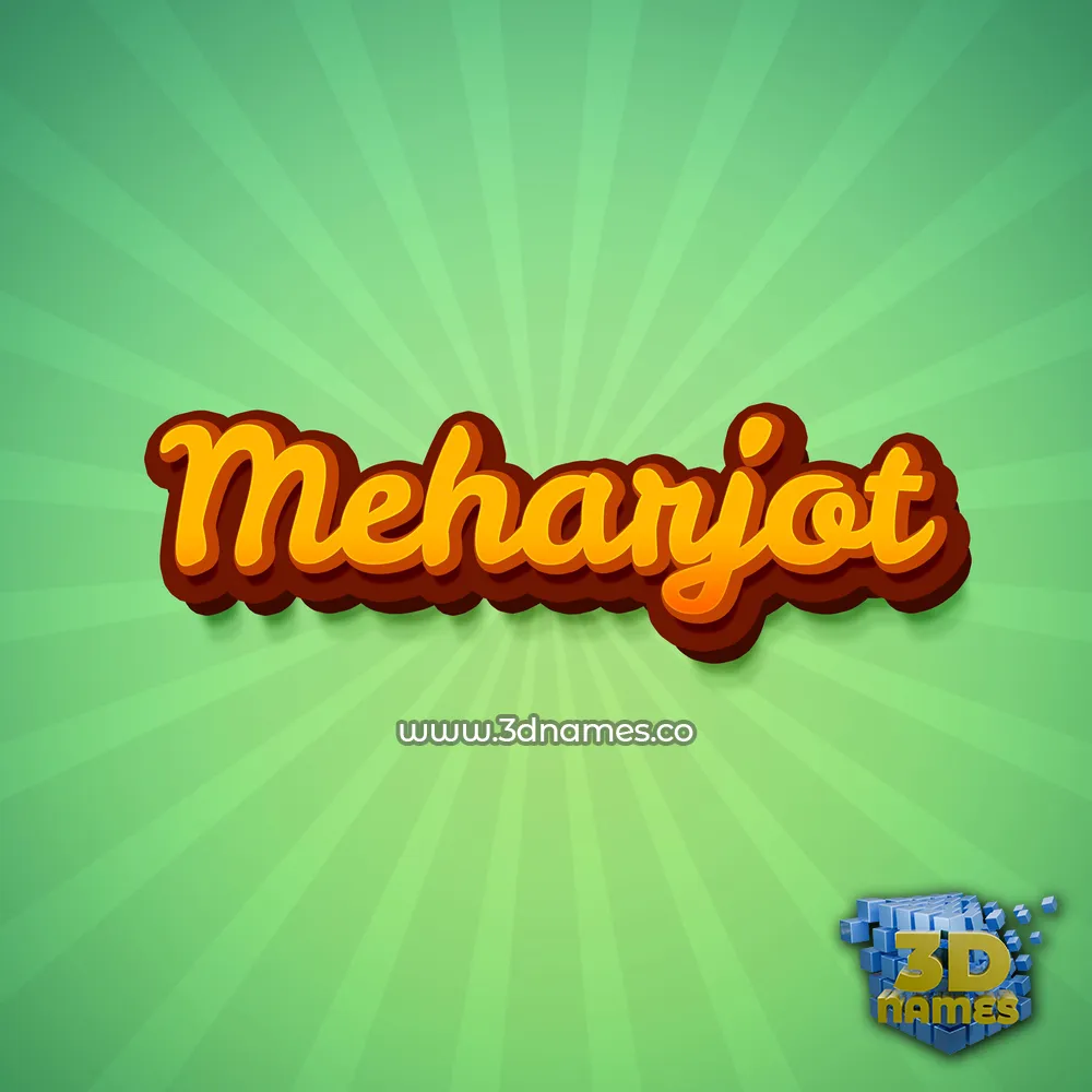 meharjot in Green Rays style - 3D name wallpaper