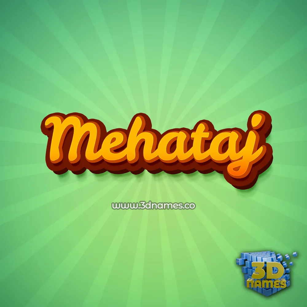 mehataj in Green Rays style - 3D name wallpaper