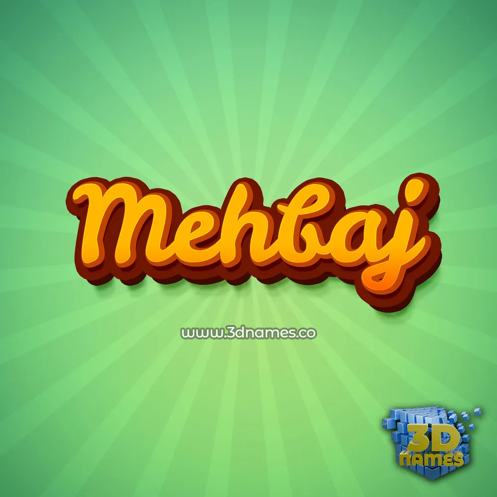 mehbaj in Green Rays style - 3D name wallpaper