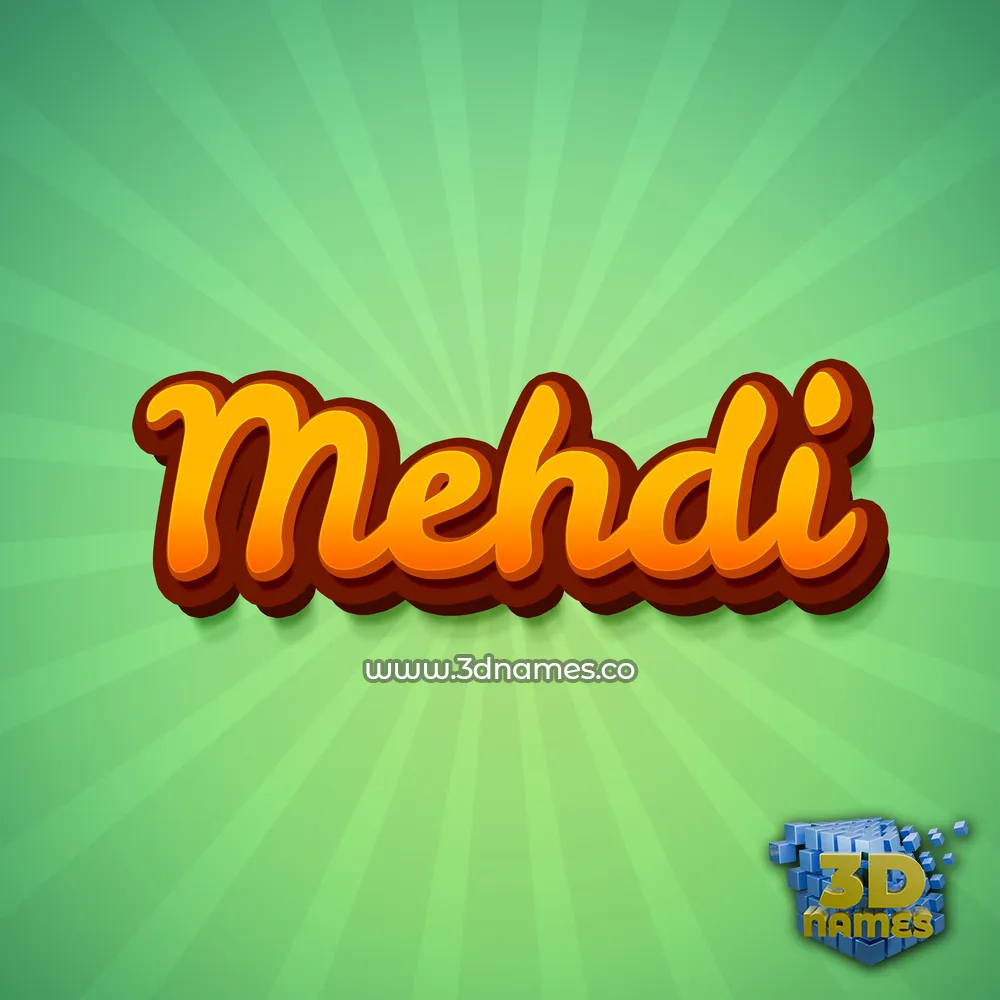 mehdi in Green Rays style - 3D name wallpaper