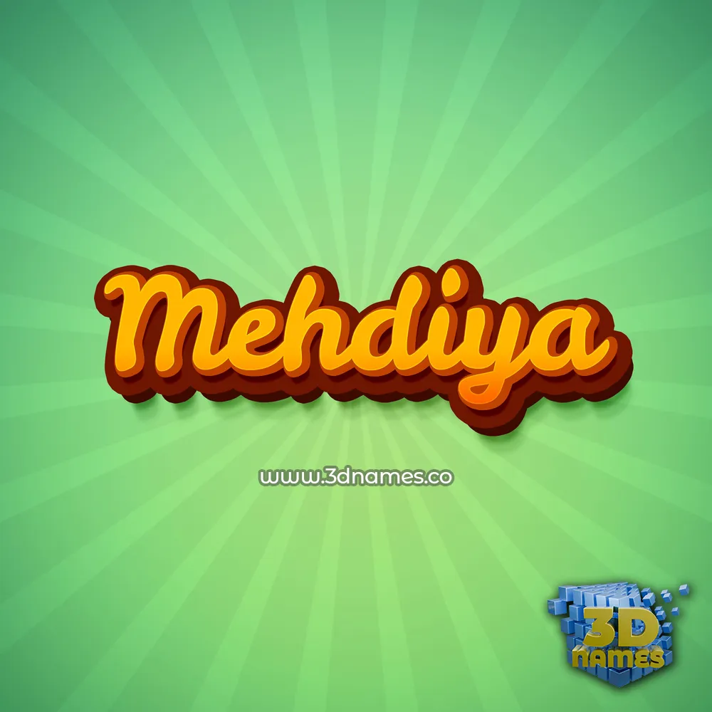 mehdiya in Green Rays style - 3D name wallpaper