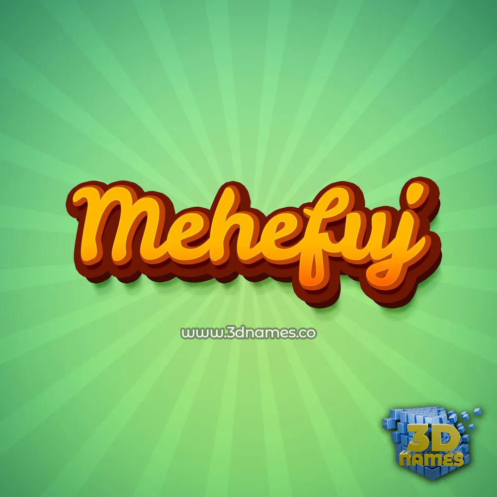 mehefuj in Green Rays style - 3D name wallpaper
