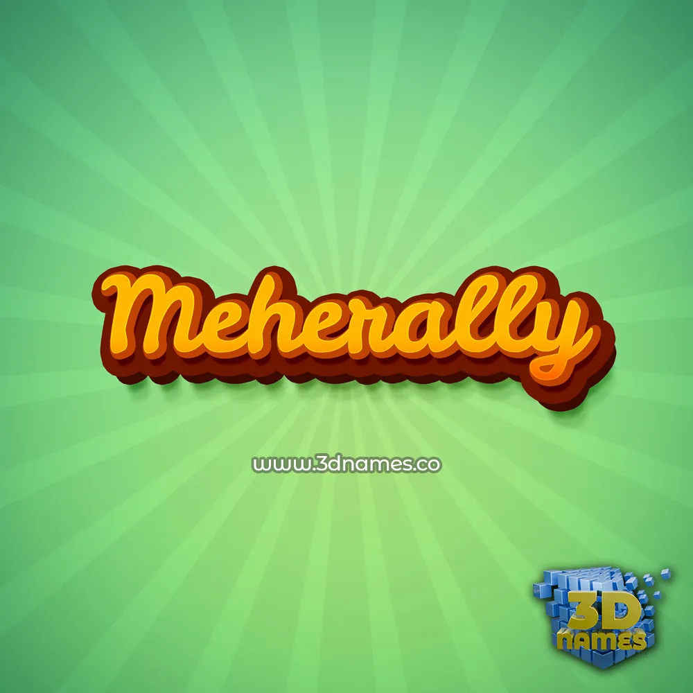 meherally in Green Rays style - 3D name wallpaper