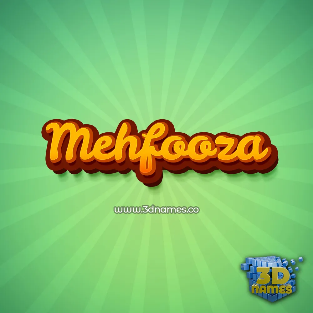 mehfooza in Green Rays style - 3D name wallpaper