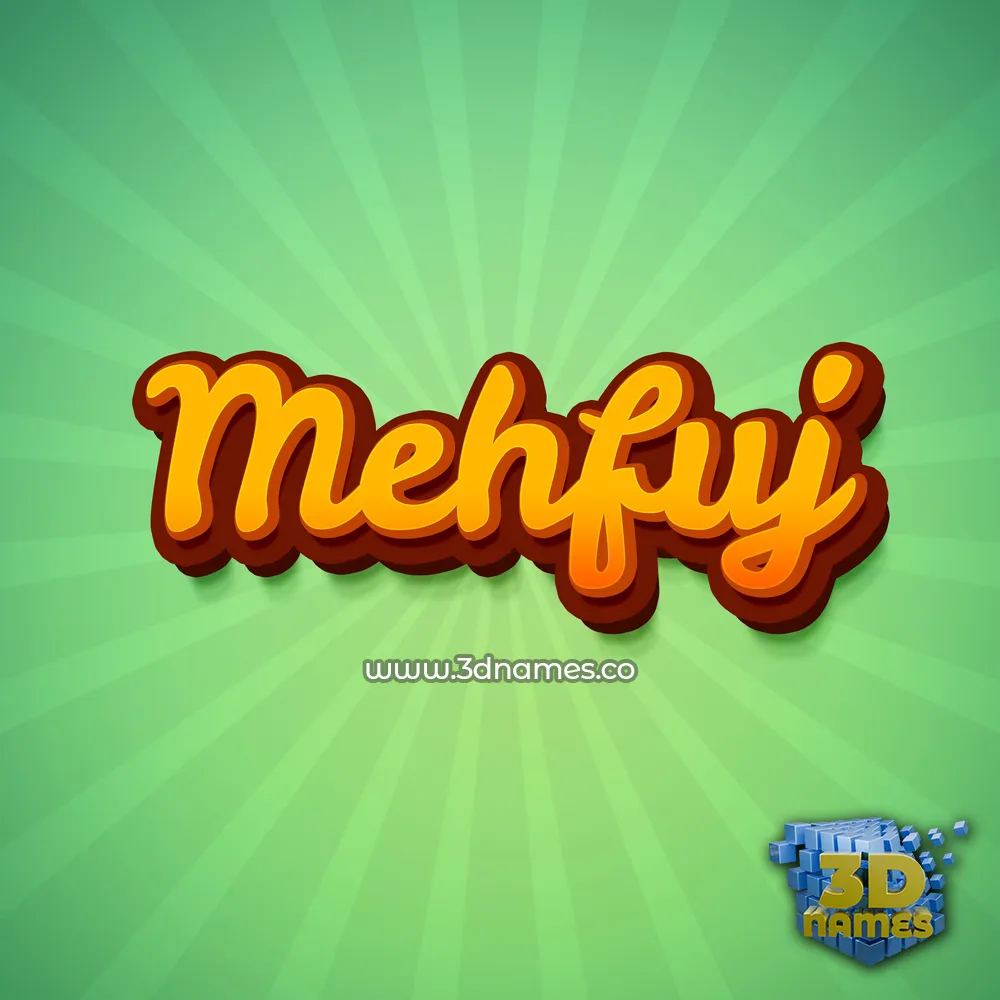 mehfuj in Green Rays style - 3D name wallpaper