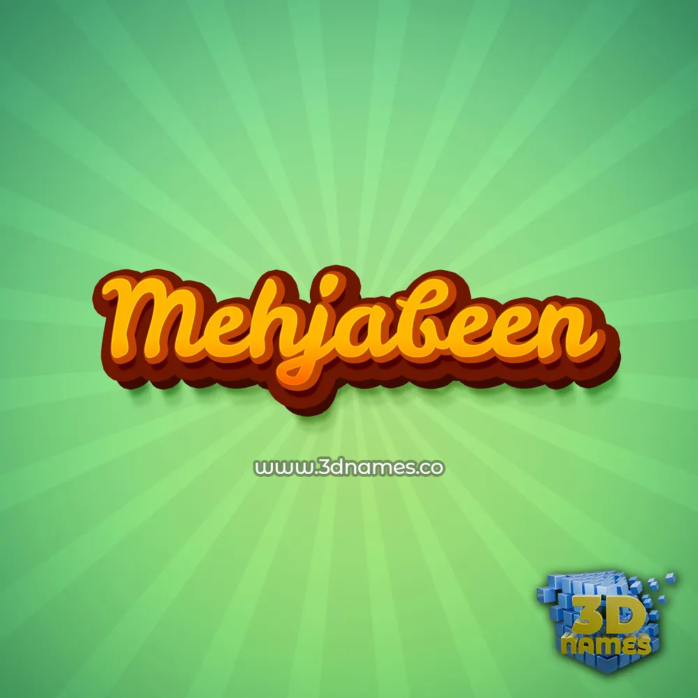mehjabeen in Green Rays style - 3D name wallpaper