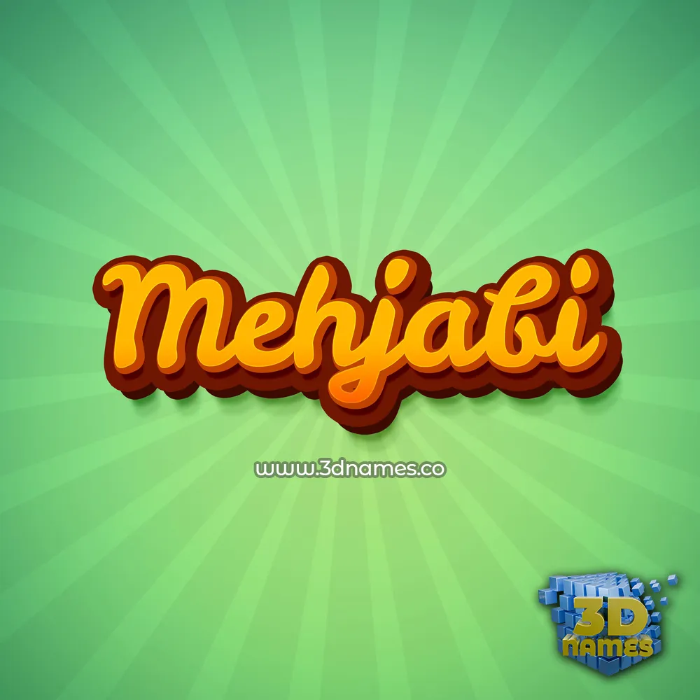 mehjabi in Green Rays style - 3D name wallpaper