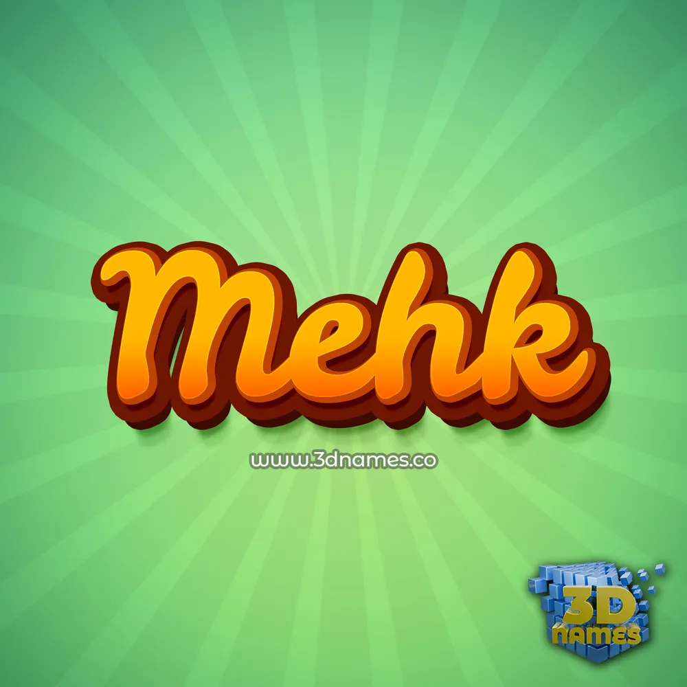 mehk in Green Rays style - 3D name wallpaper