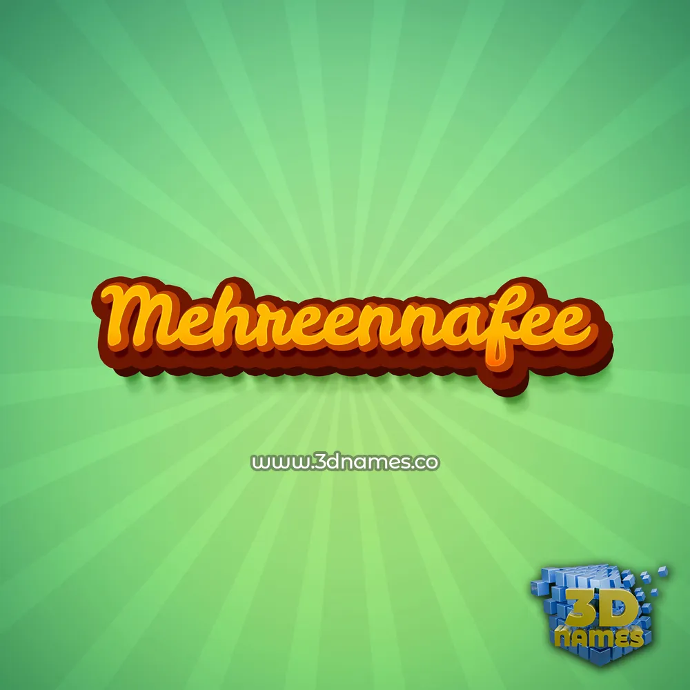 mehreennafee in Green Rays style - 3D name wallpaper