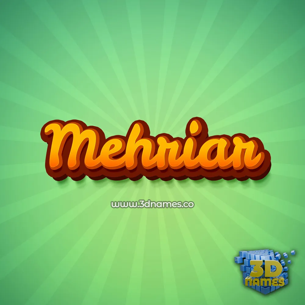 mehriar in Green Rays style - 3D name wallpaper