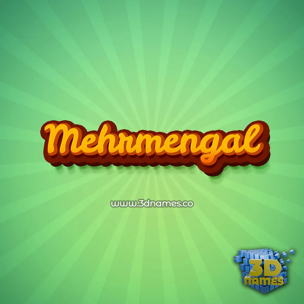 mehrmengal in Green Rays style - 3D name wallpaper