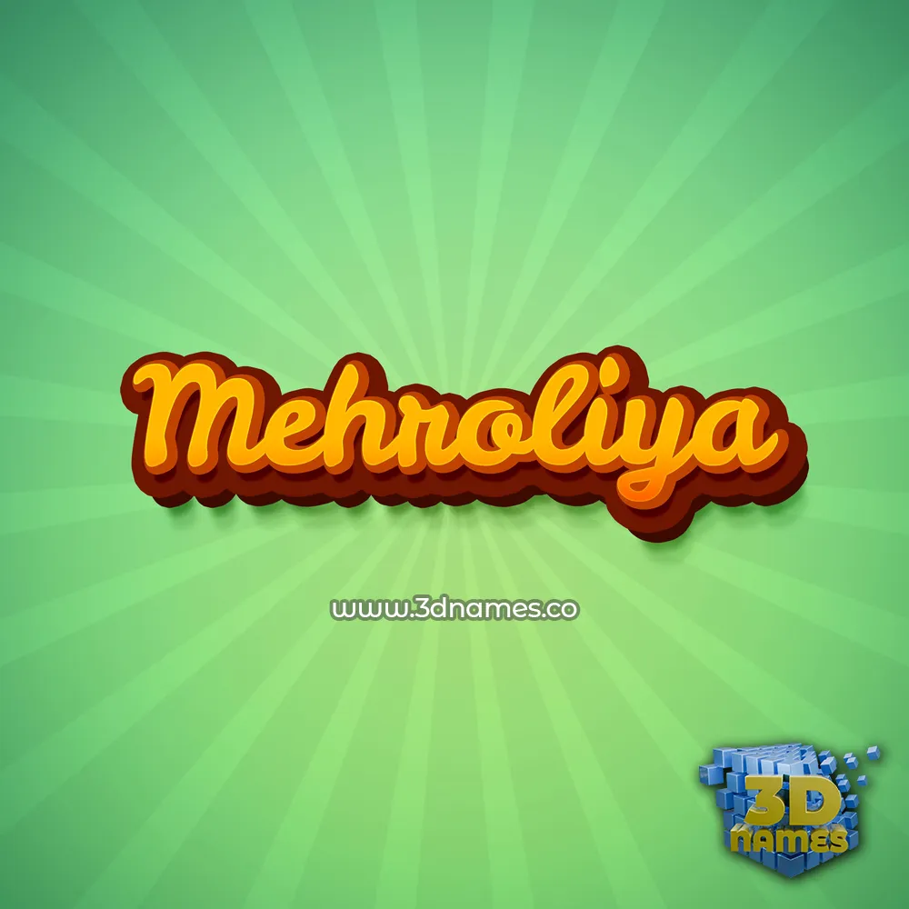 mehroliya in Green Rays style - 3D name wallpaper