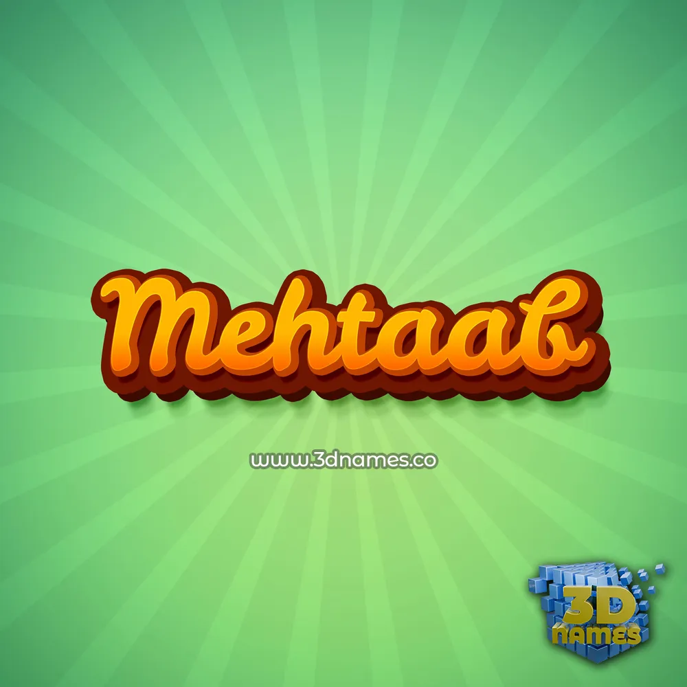 mehtaab in Green Rays style - 3D name wallpaper