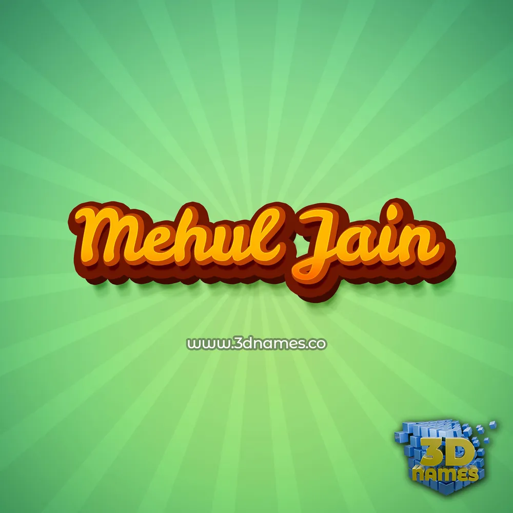 mehul jain in Green Rays style - 3D name wallpaper