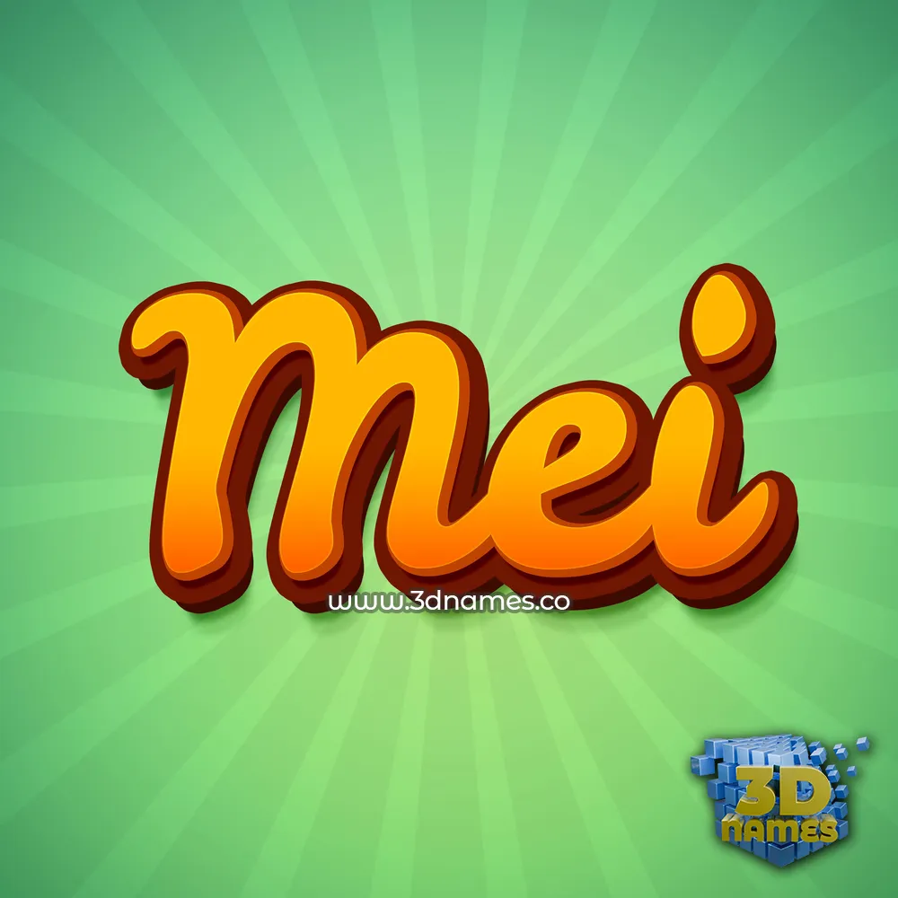 mei in Green Rays style - 3D name wallpaper