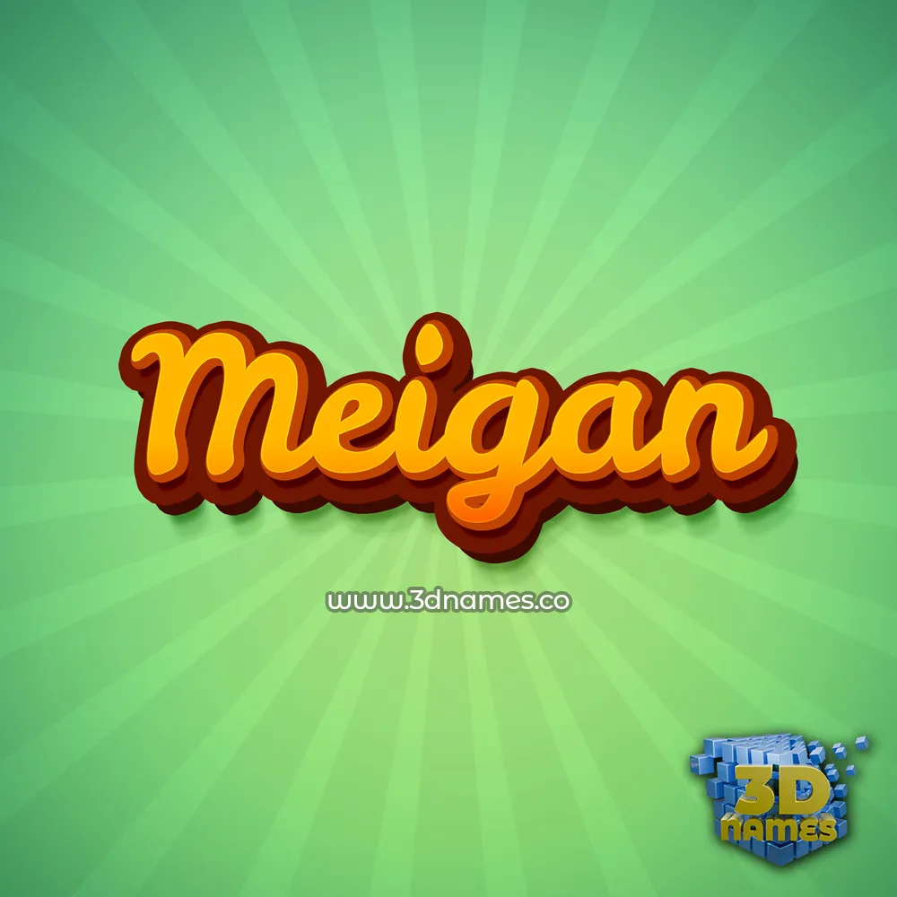 meigan in Green Rays style - 3D name wallpaper