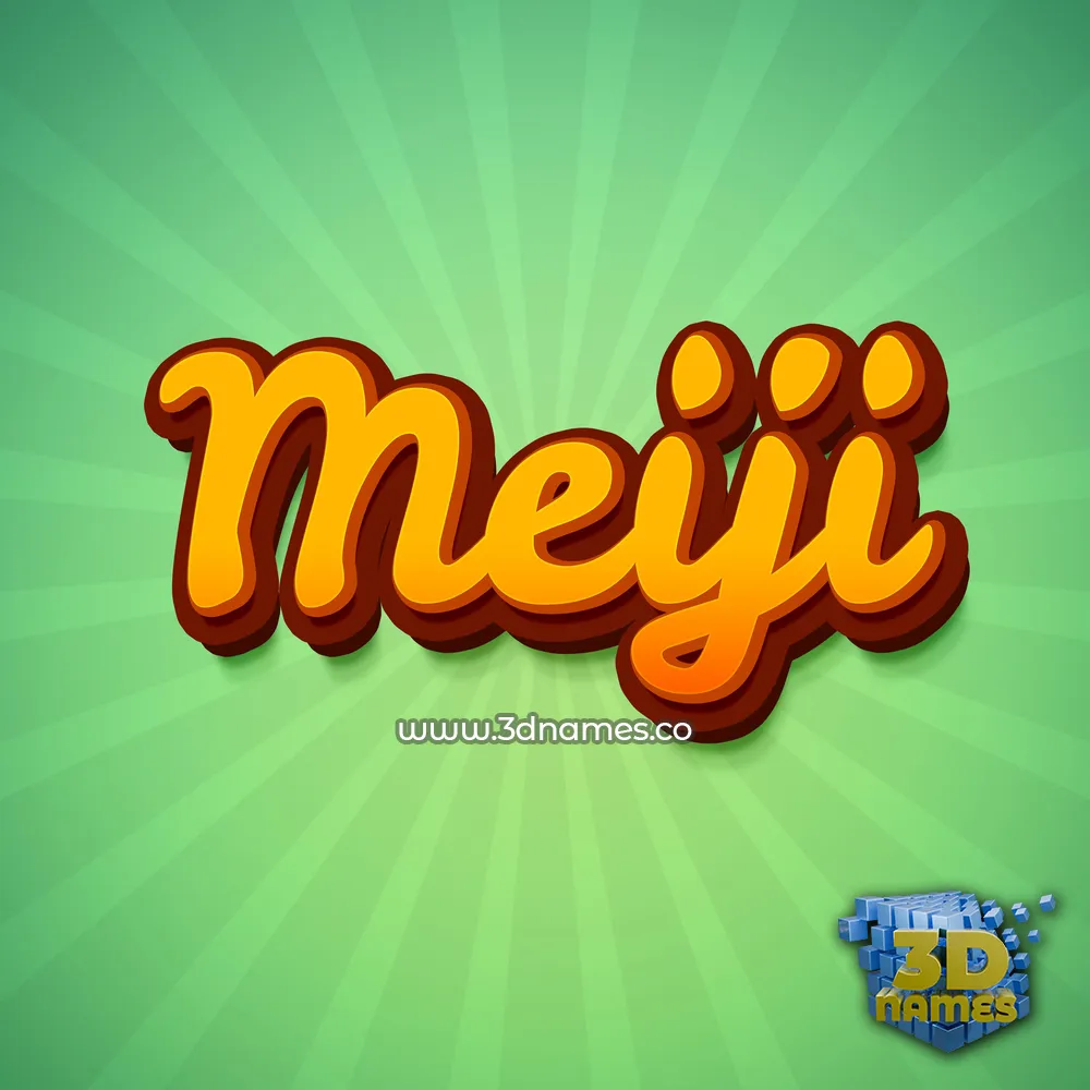 meiji in Green Rays style - 3D name wallpaper