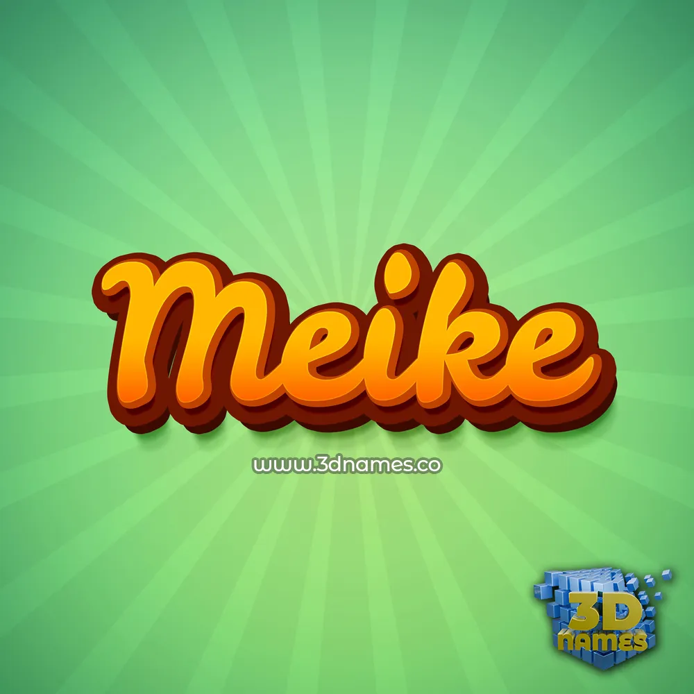 meike in Green Rays style - 3D name wallpaper