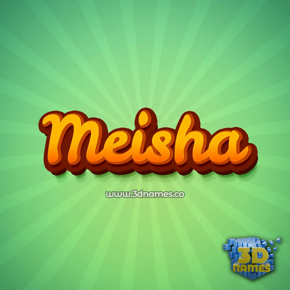 meisha in Green Rays style - 3D name wallpaper