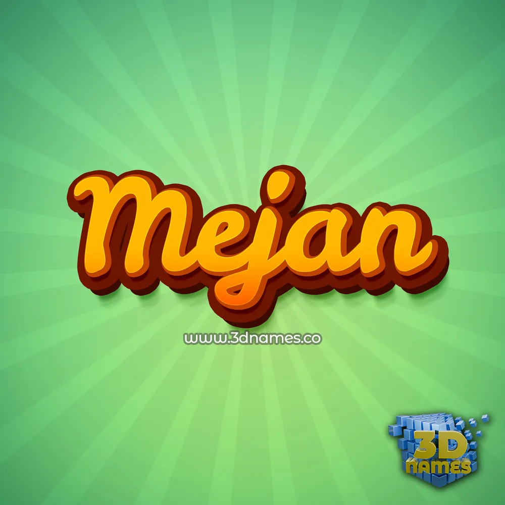 mejan in Green Rays style - 3D name wallpaper
