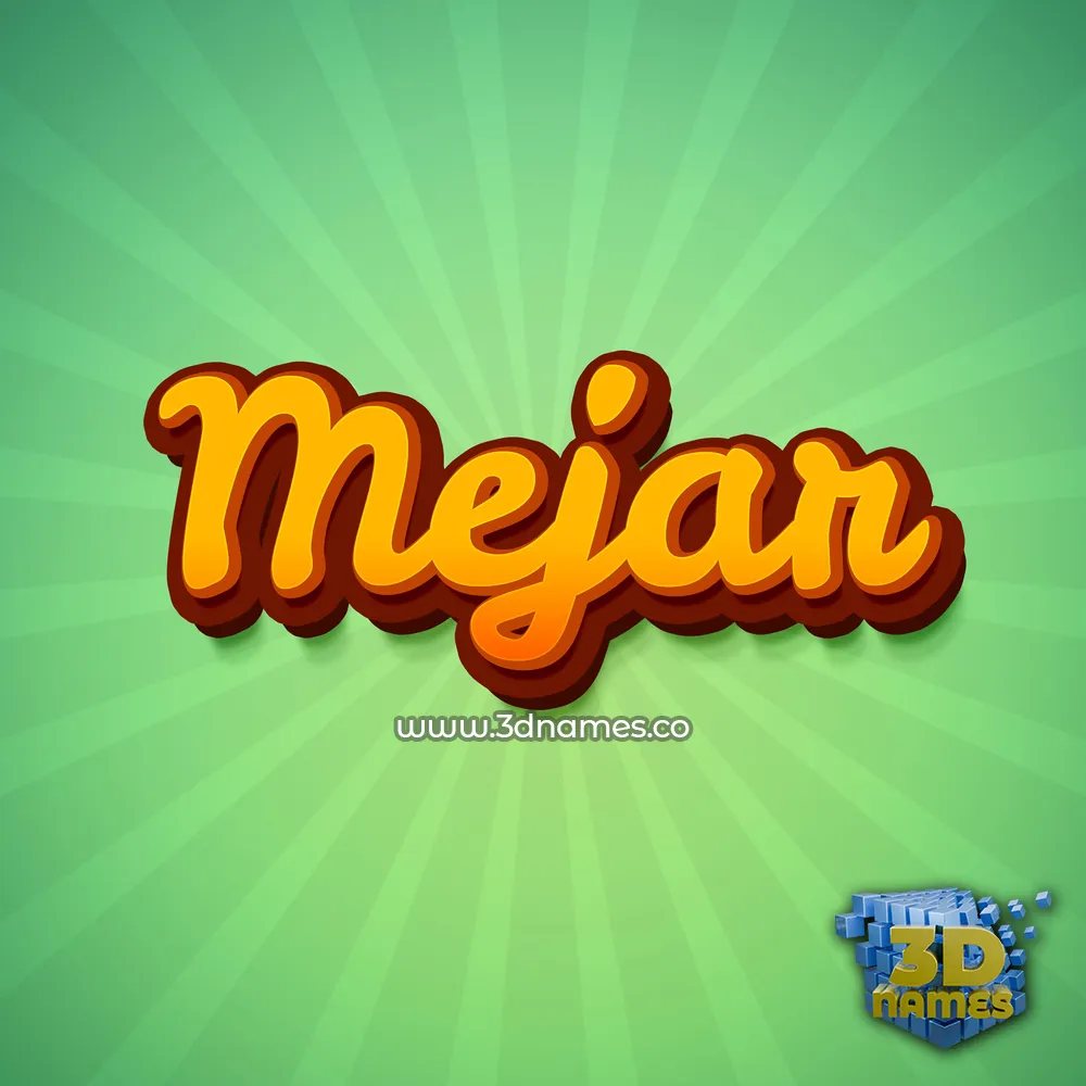 mejar in Green Rays style - 3D name wallpaper