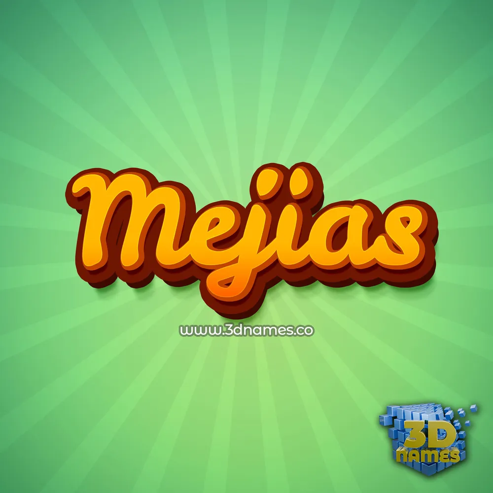 mejias in Green Rays style - 3D name wallpaper