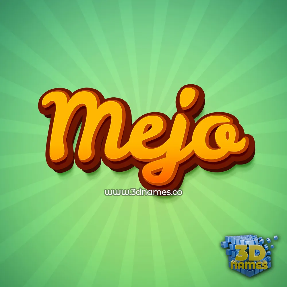mejo in Green Rays style - 3D name wallpaper