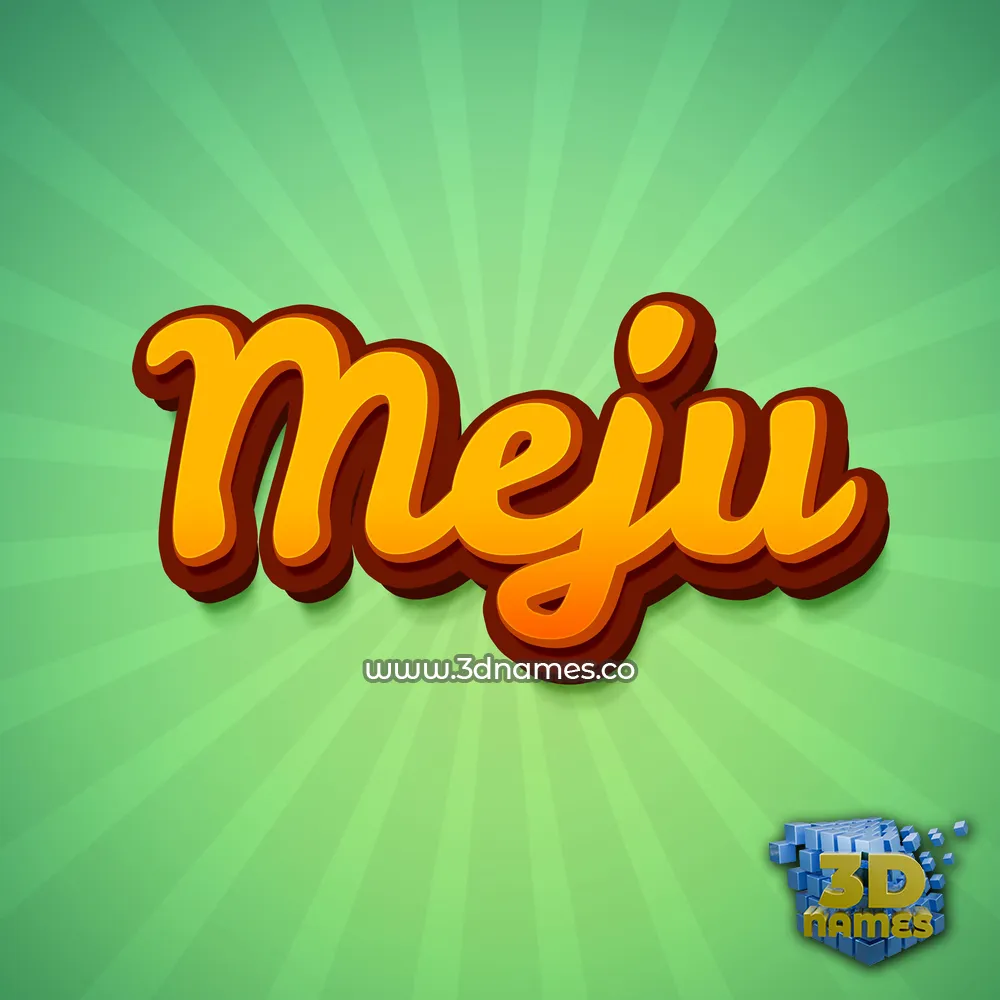meju in Green Rays style - 3D name wallpaper