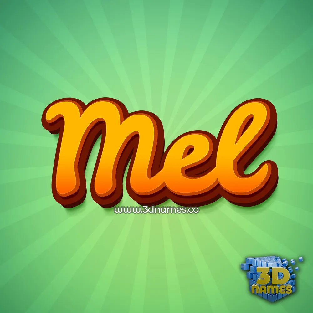 mel in Green Rays style - 3D name wallpaper
