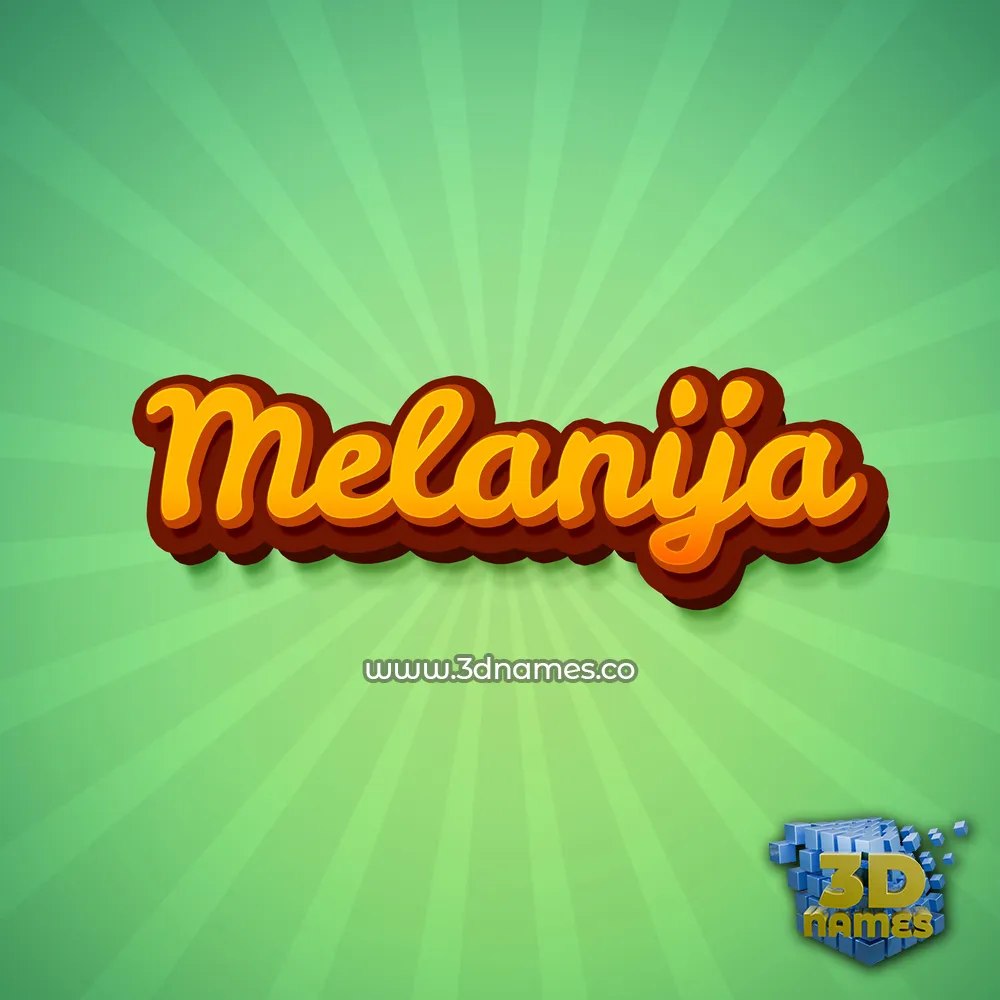 melanija in Green Rays style - 3D name wallpaper
