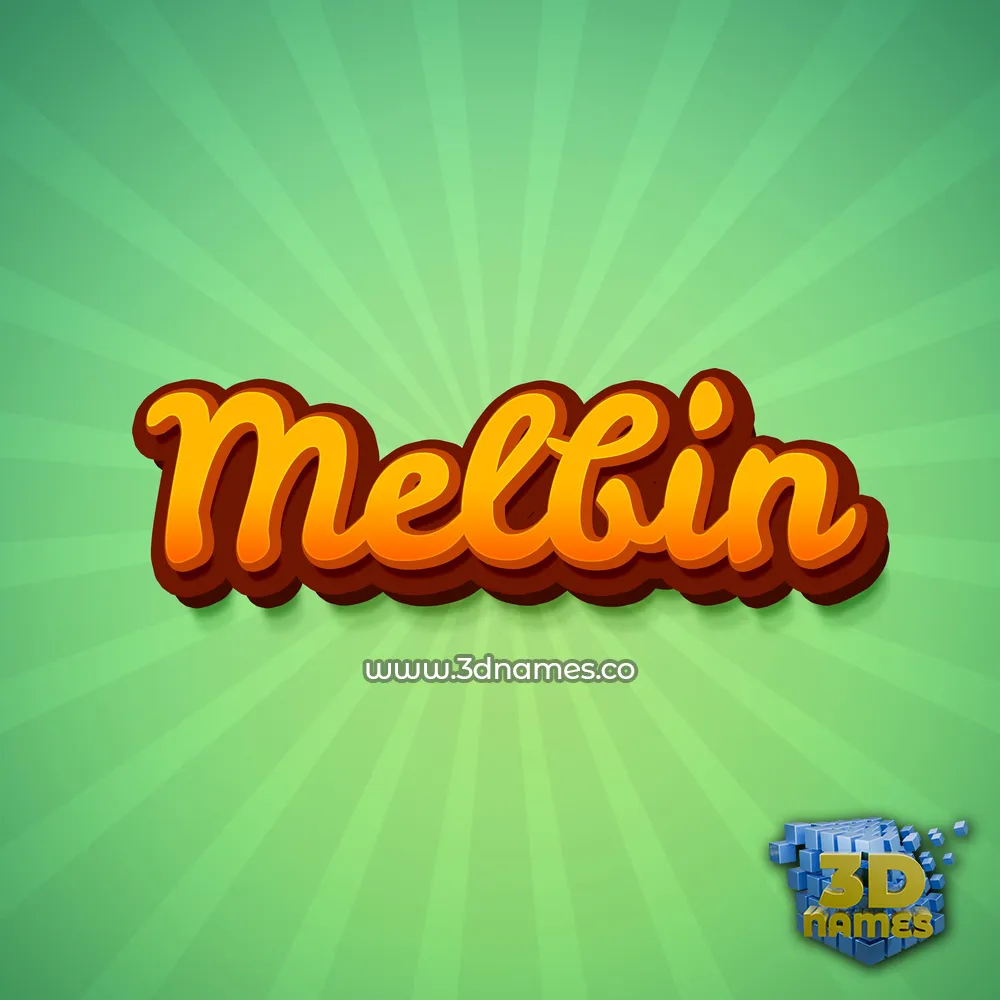 melbin in Green Rays style - 3D name wallpaper