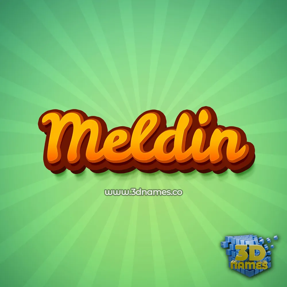 meldin in Green Rays style - 3D name wallpaper