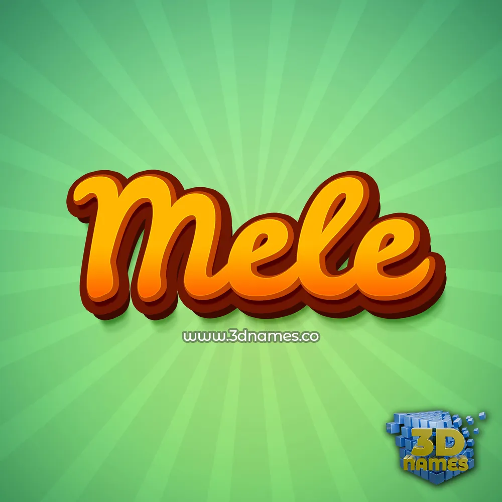 mele in Green Rays style - 3D name wallpaper