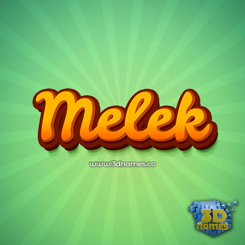 melek in Green Rays style - 3D name wallpaper