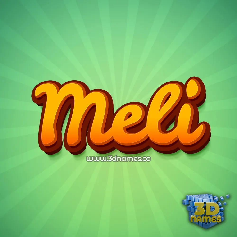 meli in Green Rays style - 3D name wallpaper