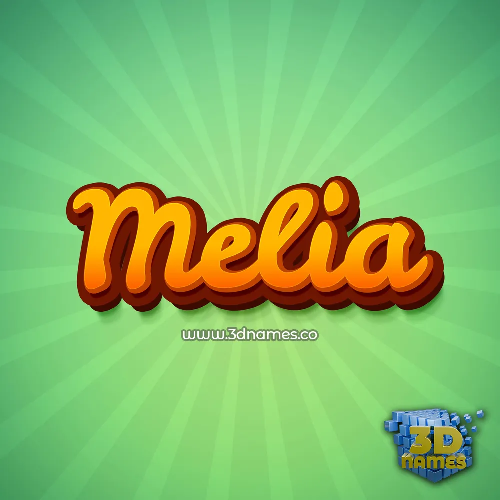 melia in Green Rays style - 3D name wallpaper