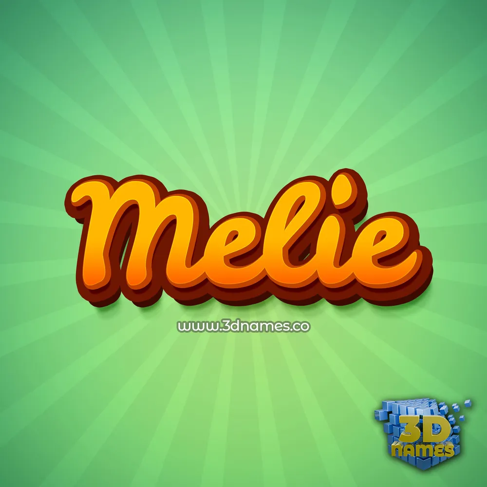 melie in Green Rays style - 3D name wallpaper
