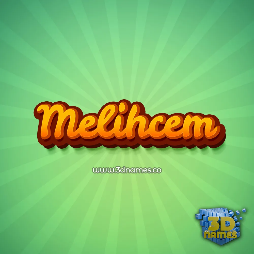 melihcem in Green Rays style - 3D name wallpaper